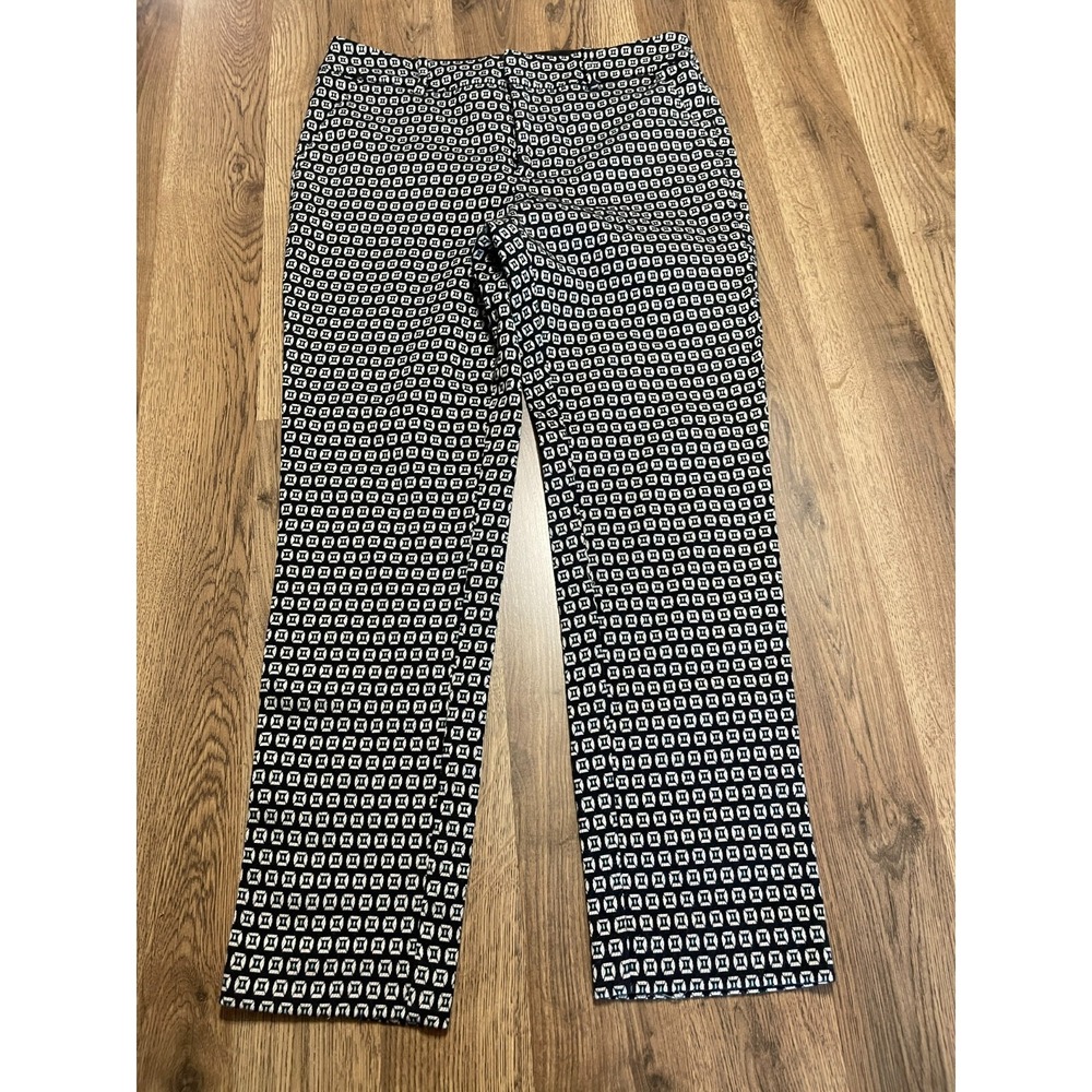 Merona Pants, Women's Size 8, Black White Blue, Stretch Extensible Classic